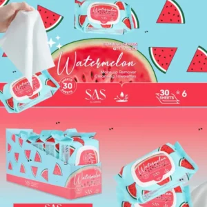 30 sheets watermelon with lid makeup remover wipes