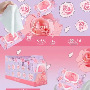 30-Piece Rose Grapefruit Makeup Remover With Cover - TOALLITAS DESMAQUILLANTES