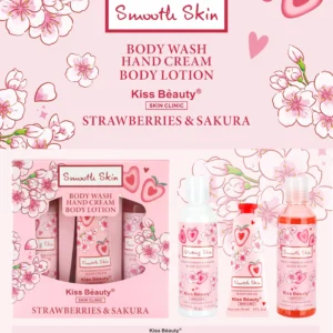 Gel de Baño, Loción Corporal y Crema de Manos ( Fresa y Sakura)